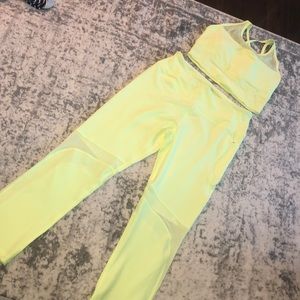 Bright yellow workout set